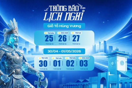 Mẫu thiết kế Bài post MXH ngang Lịch nghỉ lễ Giỗ Tổ và 30/4-1/5 1774523912