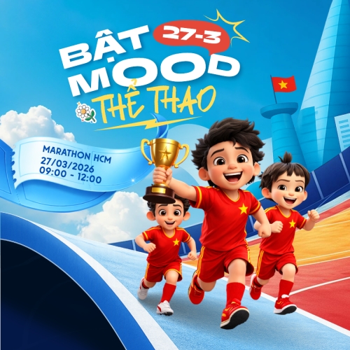 Mẫu thiết kế Bài post MXH vuông Bật mood thể thao 1773614969