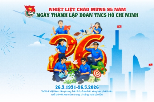 Mẫu thiết kế Bài post MXH ngang Kỷ niệm 95 năm ngày thành lập Đoàn TNCS Hồ Chí Minh 26/3 1773671577