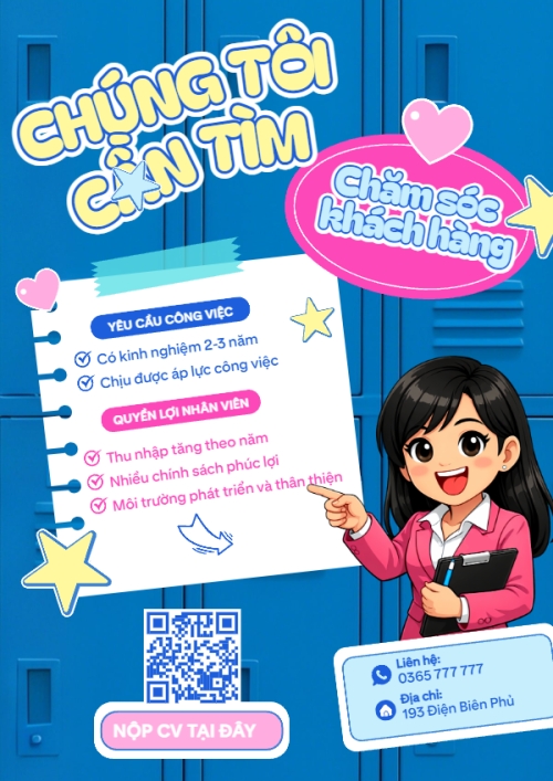 Mẫu thiết kế Poster chuẩn Tuyển dụng chăm sóc khách hàng 1774524761