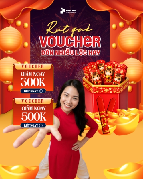 Mẫu thiết kế Bài post MXH dọc Rút quẻ voucher đón nhiều lộc hay 1772619597
