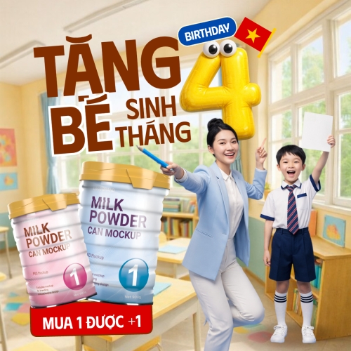 Mẫu thiết kế Bài post MXH vuông Tặng bé tháng 4 1774512504