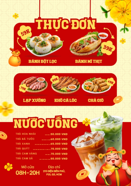 Mẫu thiết kế Menu tờ rời (dọc) Thực đơn ngày tết 1772618539