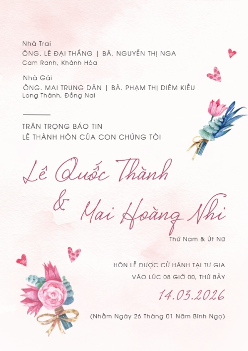 Mẫu thiết kế Ruột thiệp cưới Thiệp cưới Sweet love 1774607798