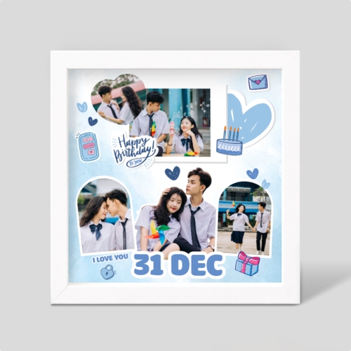 Mẫu thiết kế Khung ảnh 3D Chúc mừng xinh nhật xanh mộng mơ 1774506193