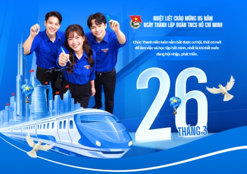 Mẫu thiết kế Thiệp chúc mừng Chào mừng kỷ niệm ngày thành lập Đoàn TNCS Hồ Chí Minh 26/3 1773564695