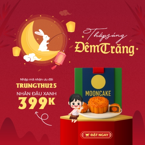 Mẫu thiết kế Bài post MXH vuông Trung thu, Tết Đoàn Viên, mid-autumn festival, sự kiện, event, lễ hội, festival, ẩm thực, food, bánh trung thu, cute, dễ thương 1773682778