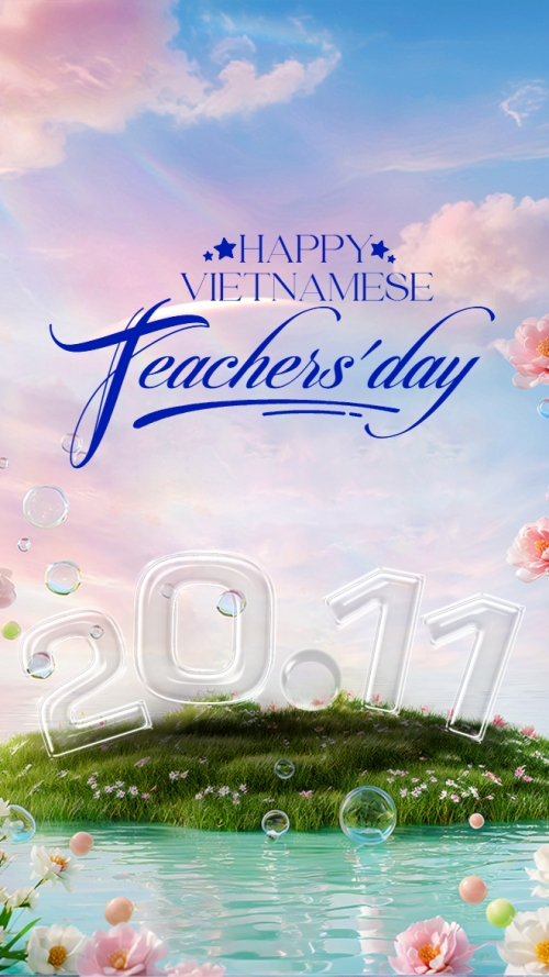 Mẫu thiết kế Hình nền điện thoại Happy Vietnamese Teacher's day 1773665188