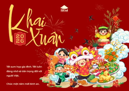 Mẫu thiết kế Thiệp chúc mừng Khai xuân 2026 1773130743