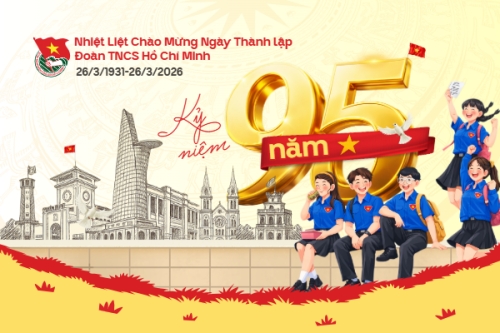 Mẫu thiết kế Bài post MXH ngang Kỷ niệm 95 năm ngày thành lập Đoàn TNCS Hồ Chí Minh 26/3 1773671577