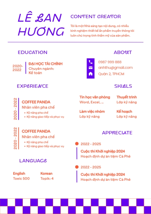 Mẫu thiết kế Hồ sơ xin việc Hồ sơ xin việc Nhà sáng tạo nội dung 1773670045