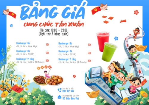 Mẫu thiết kế Menu tờ rời (ngang) Bảng giá cung chúc tân xuân 2026 1774519080