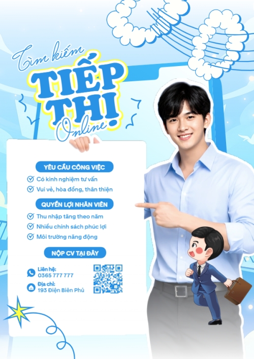Mẫu thiết kế Poster chuẩn Tìm kiếm tiếp thị online 1773162246