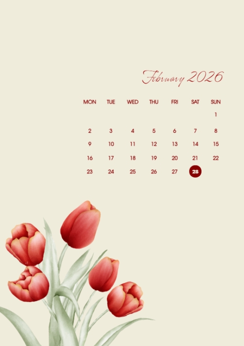 Mẫu thiết kế Ruột thiệp cưới Thiệp cưới Hoa tulip đỏ 1774601407