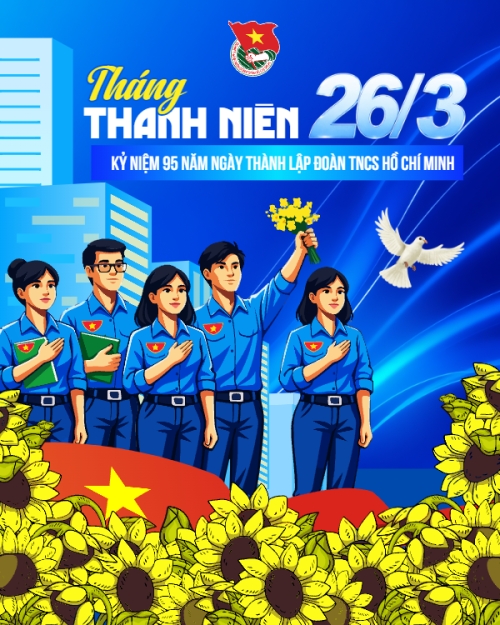 Mẫu thiết kế Bài post MXH dọc Ngày thành lập Đoàn TNCS Hồ Chí Minh 20/3 1774512574