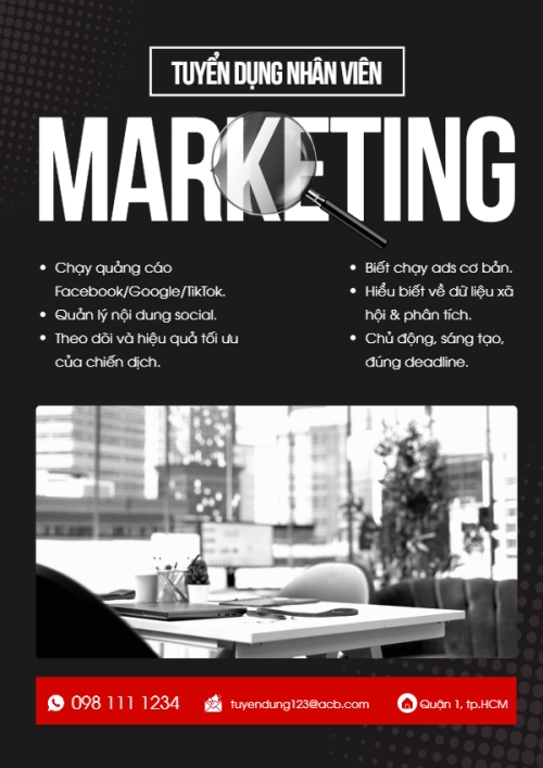 Mẫu thiết kế Poster chuẩn Tuyển dụng marketing 1774524761