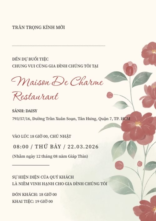 Mẫu thiết kế Ruột thiệp cưới Thiệp cưới Sắc hoa 1774601406