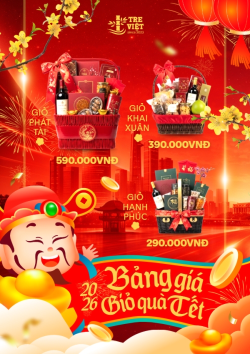 Mẫu thiết kế Menu tờ rời (dọc) Bảng giá giỏ quà tết 2026 1772618546