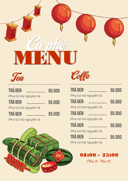Mẫu thiết kế Menu tờ rời (dọc) Tết, Xuân, Ất tỵ, năm 2025, 2025, nước uống, ẩm thực 1772618721