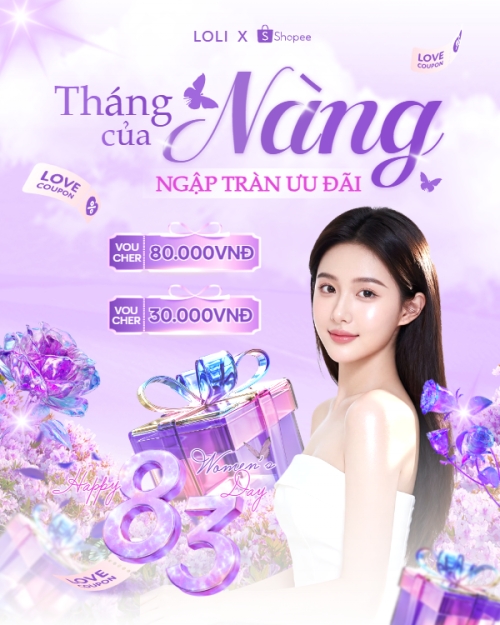 Mẫu thiết kế Bài post MXH dọc Tháng của nàng ngập tràn ưu đãi 1772623518