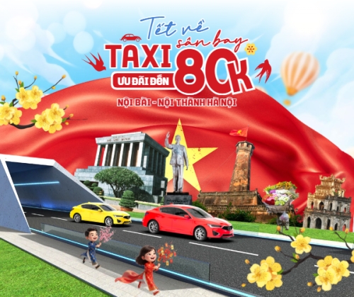 Mẫu thiết kế Bài post MXH ngang Tết về taxi sân bay ưu đãi đến 80k 1772630836