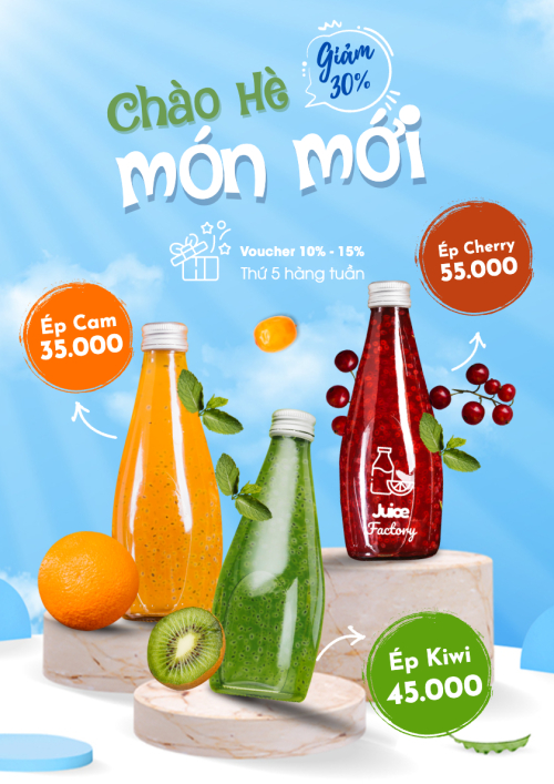 Mẫu thiết kế Menu tờ rời (dọc) Chào hè món mới 1772618539