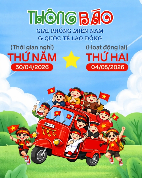 Mẫu thiết kế Bài post MXH dọc Lịch nghỉ lễ 30/4-1/5 1776166514