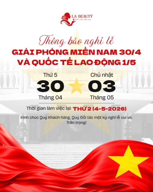 Mẫu thiết kế Bài post MXH dọc Thông báo nghỉ lễ Giải phóng miền Nam 30/4 và Quốc tế Lao động 1/5 1776180066