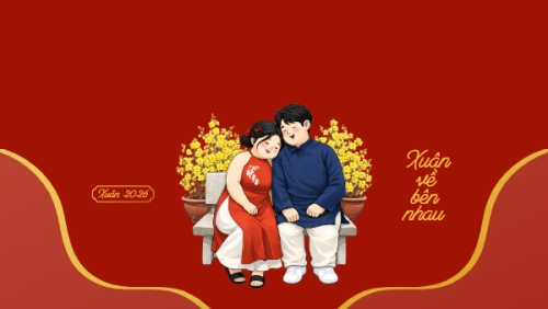 Mẫu thiết kế Hình nền máy tính Xuân về bên nhau 1777143375