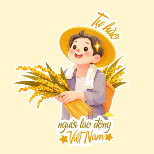 Mẫu thiết kế Decal bế theo thiết kế Tự hào người lao động Việt Nam 1776582071