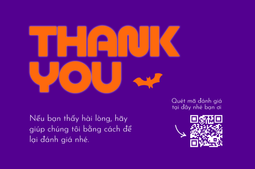 Mẫu thiết kế Thank you card Halloween, hiện đại, sang trọng, modern 1777161028