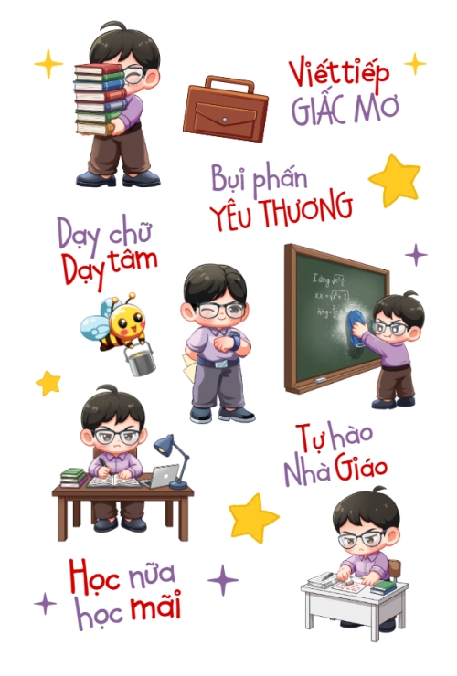 Mẫu thiết kế Nhãn Sticker - Sticker Sheets Tự hào nhà giáo 1777565961