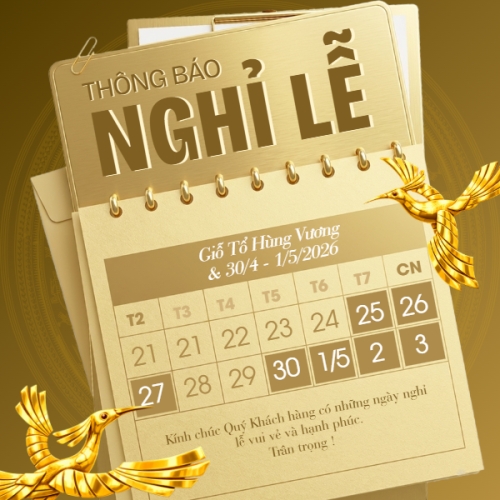 Mẫu thiết kế Bài post MXH vuông Thông báo nghỉ lễ Giỗ Tổ và 30/4-1/5 1774996425