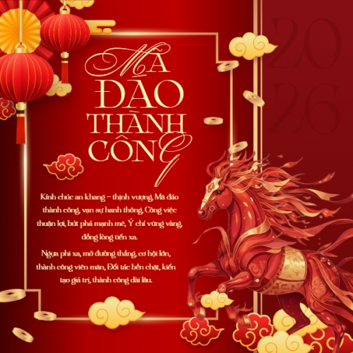 Mẫu thiết kế Bài post MXH vuông Mã đáo thành công 1777138839