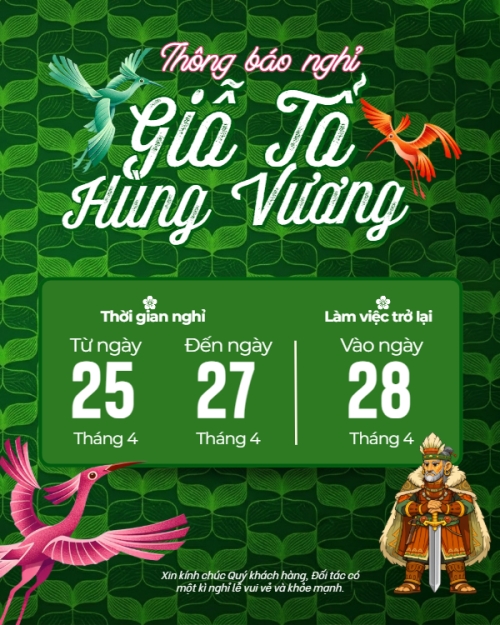 Mẫu thiết kế Bài post MXH dọc Lịch nghỉ lễ Giỗ Tổ Hùng Vương 1776166514