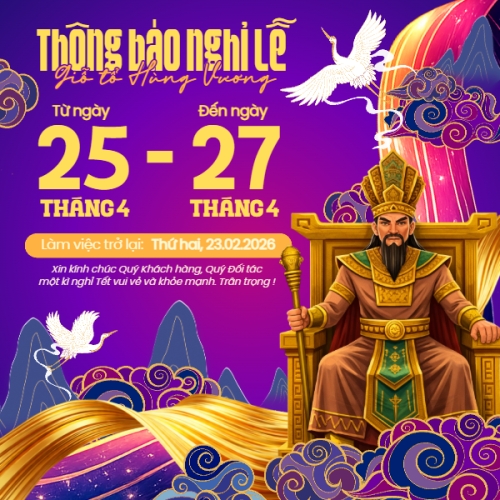 Mẫu thiết kế Bài post MXH vuông Lịch nghỉ lễ Giỗ Tổ Hùng Vương 1776153318