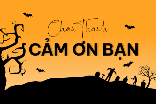 Mẫu thiết kế Thank you card Halloween, dễ thương, cute, chibi, hoạt hình, cartoon 1777160930