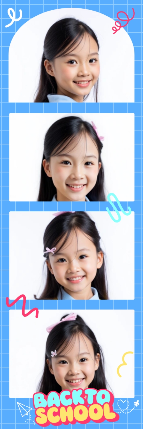 Mẫu thiết kế Bộ Ảnh Photobooth Tựu trường, đến trường, nhập học, giáo dục, education, school, trường học, dễ thương, cute, chibi, hoạt hình, cartoon 1775397266