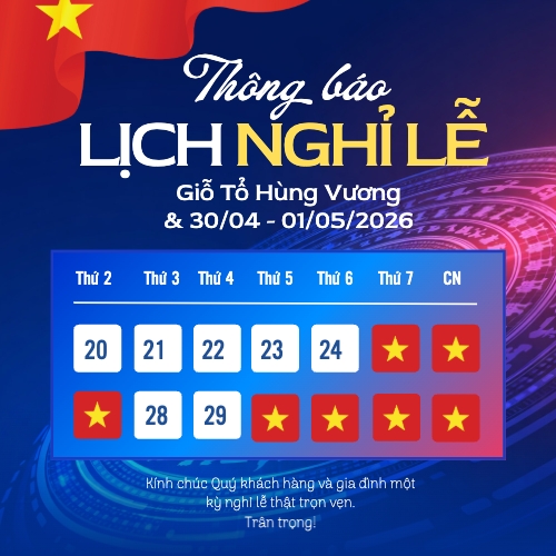 Mẫu thiết kế Bài post MXH vuông   Lịch nghỉ lễ Giỗ Tổ và 30/4-1/5 1774996325