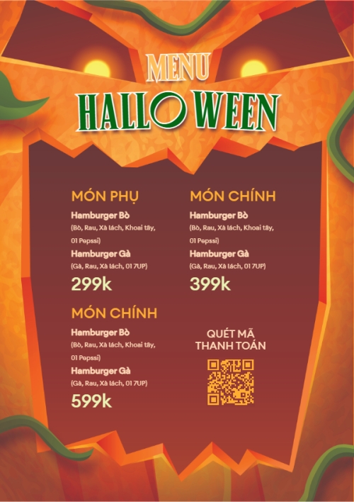 Mẫu thiết kế Menu tờ rời (dọc) Halloween, lễ hội ma quái, sự kiện, event, nước uống, drink, dễ thương, cute, chibi, hoạt hình, cartoon 1776345325