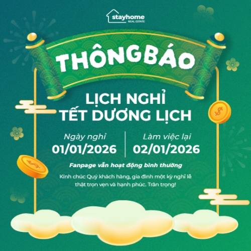 Mẫu thiết kế Bài post MXH vuông Thông báo lịch nghỉ Tết dương lịch 2026 1775219058