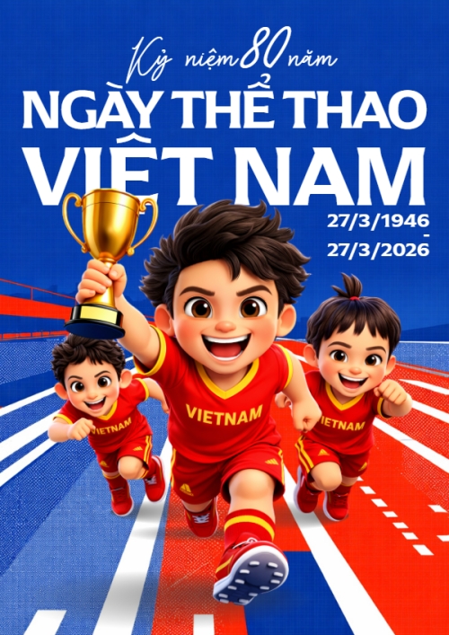 Mẫu thiết kế Poster chuẩn Ngày thể thao Việt Nam 27/3 1775219029
