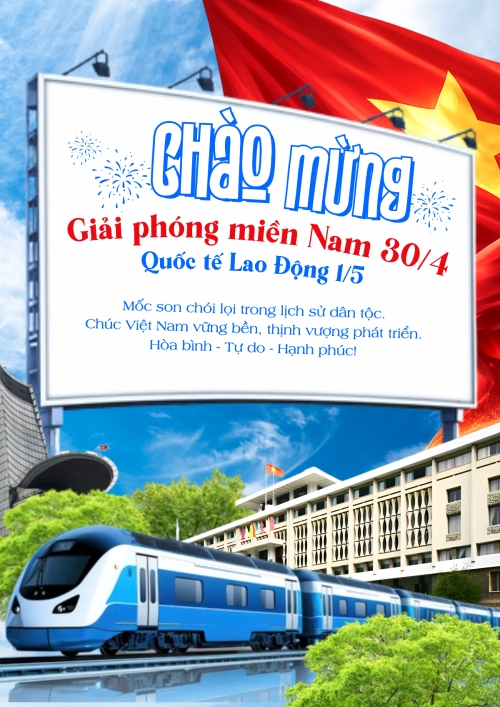 Mẫu thiết kế Poster chuẩn Nhiệt liệt chào mừng ngày Giải phóng miền Nam, thống nhất đất nước 1775320406