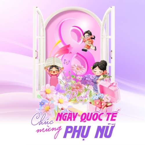 Mẫu thiết kế Bài post MXH vuông Chúc mừng ngày Quốc tế phụ nữ 8/3 1775306464