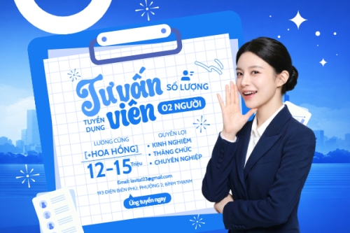 Mẫu thiết kế Bài post MXH ngang Tuyển dụng tư vấn viên 1775287319