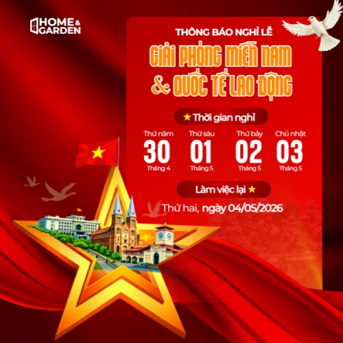 Mẫu thiết kế Bài post MXH vuông Lịch nghỉ lễ Giỗ Tổ và 30/4-1/5 1775001765