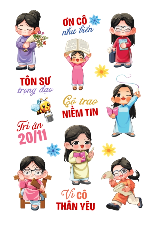 Mẫu thiết kế Nhãn Sticker - Sticker Sheets Vì cô thân yêu 1777565939