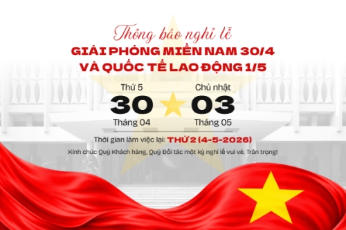 Mẫu thiết kế Bài post MXH ngang Thông báo nghỉ lễ Giải phóng miền Nam 30/4 và Quốc tế Lao động 1/5 1776616405