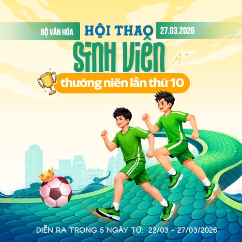 Mẫu thiết kế Bài post MXH vuông Hội thao sinh viên 1775344203