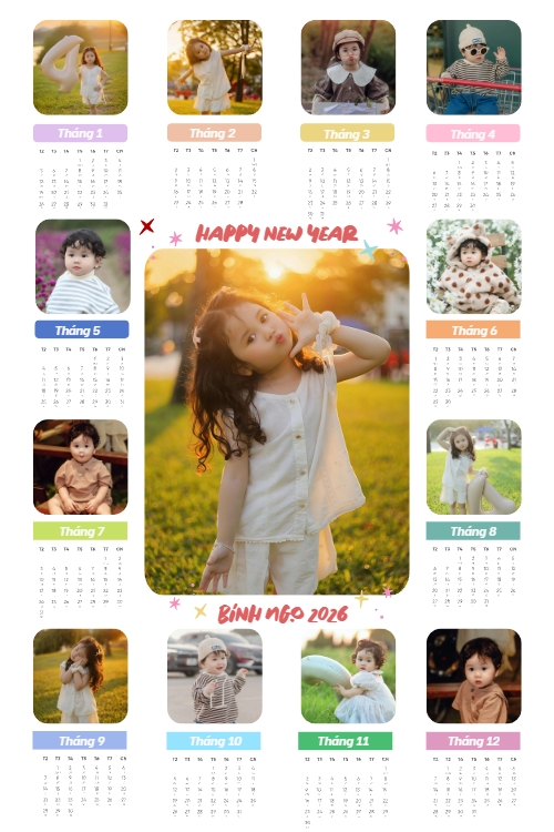 Mẫu thiết kế Lịch đơn treo tường Tuổi thơ của con 1777143306